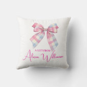 Cute Blue & pink Bow Personalized Gift From クッション (裏面)