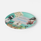 Cute Blue Pirate child's Birthday ペーパープレート (アングル)