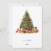 Cute Blue Plaid Portrait Photo Christmas  シーズンカード (裏面)