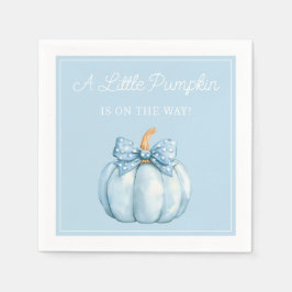 Cute Blue Pumpkin Boy Baby Shower スタンダードカクテルナプキン