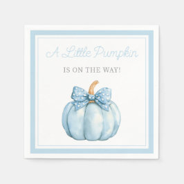 Cute Blue Pumpkin Boy Baby Shower スタンダードカクテルナプキン