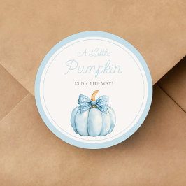 Cute Blue Pumpkin Boy Baby Shower ラウンドシール