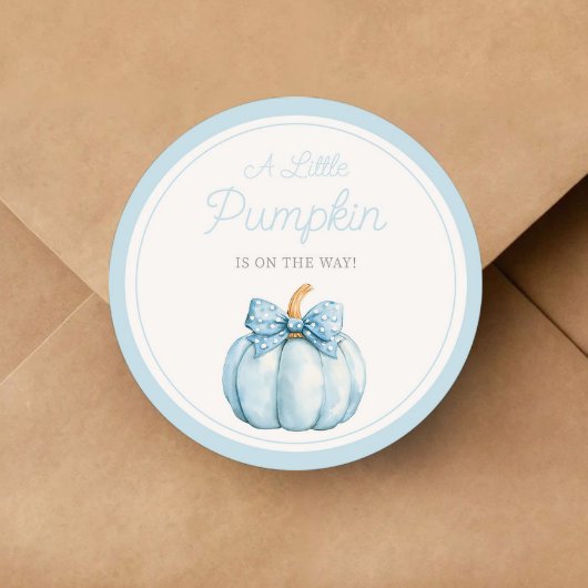 Cute Blue Pumpkin Boy Baby Shower ラウンドシール