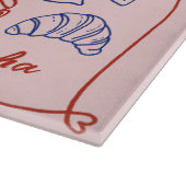 Cute blue red baking doodles personalized カッティングボード (角)