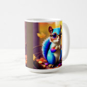 Cute Blue Squirrel with Glasses-56786 コーヒーマグカップ (正面右)