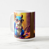 Cute Blue Squirrel with Glasses-56786 コーヒーマグカップ (正面左)