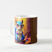 Cute Blue Squirrel with Glasses-56786 コーヒーマグカップ (正面左)