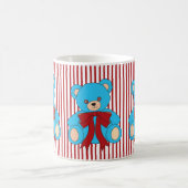 Cute Blue Teddy Bear Christmas コーヒーマグカップ (中央)