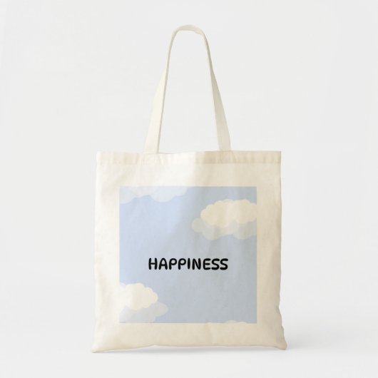 Cute blue tote bag  トートバッグ (正面)