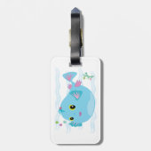 Cute Blue Tropical Fish Pink Fins ラゲッジタグ (裏面縦)