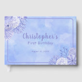 Cute Blue Under The Sea Boy's First Birthday ゲストブック (正面)