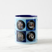 Cute Blue Vinyl Music Best Friend Photo Gift  ツートーンマグカップ (中央)
