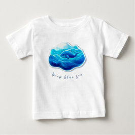 Cute Blue Whale ベビーTシャツ