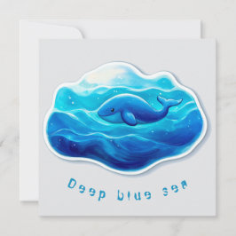 Cute Blue Whale, personalized 招待状