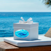 Cute Blue Whale, personalized 楕円形シール