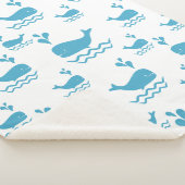 Cute Blue Whale Seamless Ocean Pattern (1) シェルパブランケット (3/4)