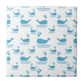 Cute Blue Whale Seamless Ocean Pattern (1) タイル (正面)