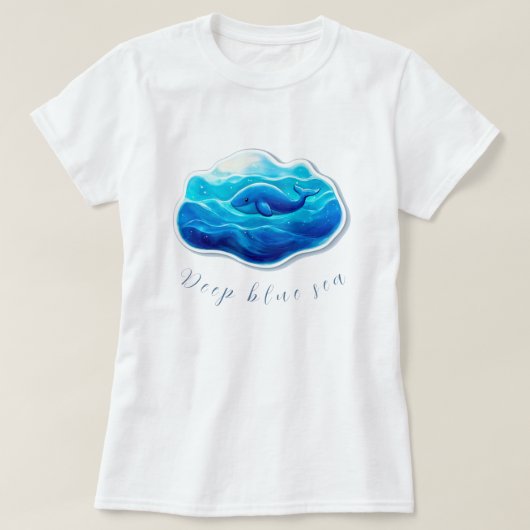 Cute Blue Whale Tシャツ (デザイン正面)