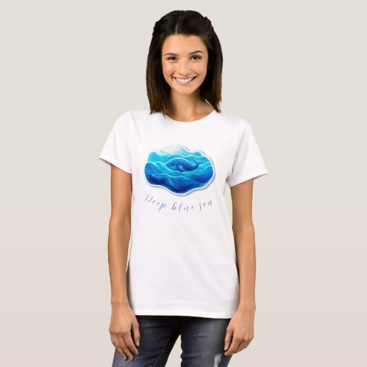 Cute Blue Whale Tシャツ (正面フル)