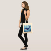 Cute Blue Whale Tote Bag  トートバッグ (正面(モデル))