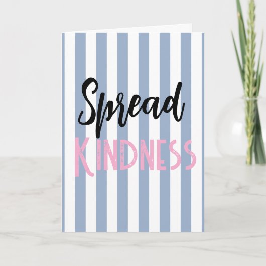 Cute Blue & White Greeting Card Spread Kindness シーズンカード (正面)