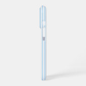 Cute Blue & White Pinstripe Personalized Name iPhoneケース (左側面)