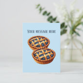 Cute Blueberry pie add message business name ポストカード (スタンド正面)