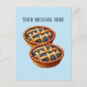 Cute Blueberry pie add message business name ポストカード (正面)
