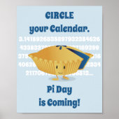 Cute Blueberry Pie Pi Day ポスター (正面)