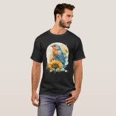 Cute Bluebird Sunflower Birding Bird Tシャツ (正面フル)