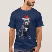 Cute Bluenose Pitbull Dog Lover Funny Christmas Tシャツ (正面)