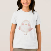 Cute Blush Chick Illustration トライブレンドＴシャツ (正面)
