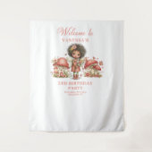 Cute Blush Fairy 4th Birthday Backdrop タペストリー (正面)