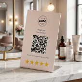 Cute Blush Pink Customer Review QR Code 台座サイン