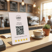 Cute Blush Pink Customer Review QR Code 台座サイン