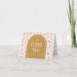 Cute Blush Pink Gold Confetti Photo Graduation サンキューカード