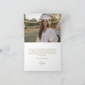 Cute Blush Pink Gold Confetti Photo Graduation サンキューカード (内部)