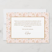 Cute Blush Pink Gold Photo Graduation サンキューカード (裏面)