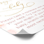 Cute Blush Pink Teddy Bear Don't Say Baby Game  Po ポスター (角)