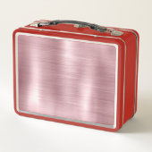 Cute blush silver faux glitter monogram メタルランチボックス (裏面)