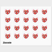 Cute Blushing Heart Cartoon Character Sticker スクエアシール (シート)