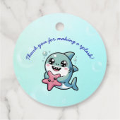 Cute Boba Shark Under The Sea Baby Shower フェイバータグ (裏面)