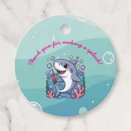 Cute Boba Shark Under The Sea Baby Shower フェイバータグ