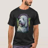 Cute Bobtail Dog on Old English Sheepdog Tシャツ (正面)
