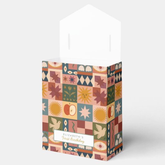 Cute Bohemian Celestial Patchwork フェイバーボックス (オープン)