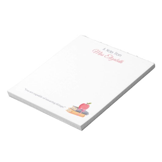 Cute Boho A Note From Teacher Appreciation ノートパッド (回転)