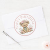 Cute Boho Animal Birthday Party ラウンドシール (封筒)