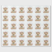 Cute Boho Animal Birthday Party ラッピングペーパー (フラット)