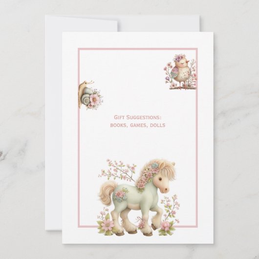 Cute Boho Animal Birthday Party 招待状 (裏面)