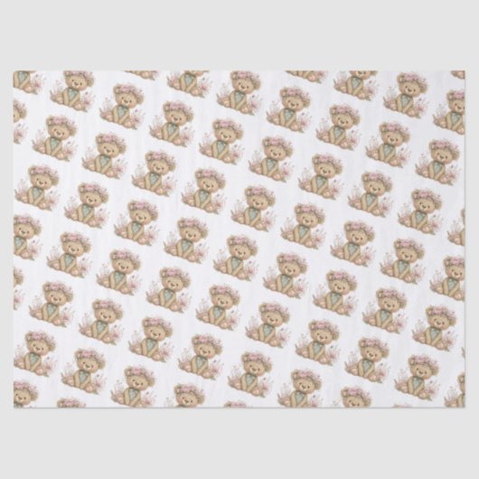 Cute Boho Animal Birthday Party 薄葉紙 (正面)